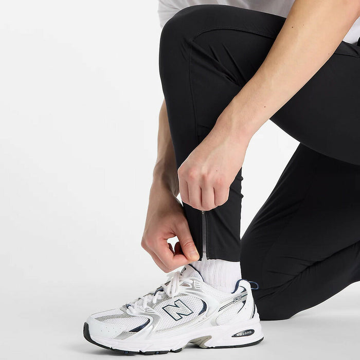 ニューバランスNEWBALANCEウーブンパンツスポーツウーブンパンツメンズ大人はっ水軽量裾ジッパードローコードMP51904-BK