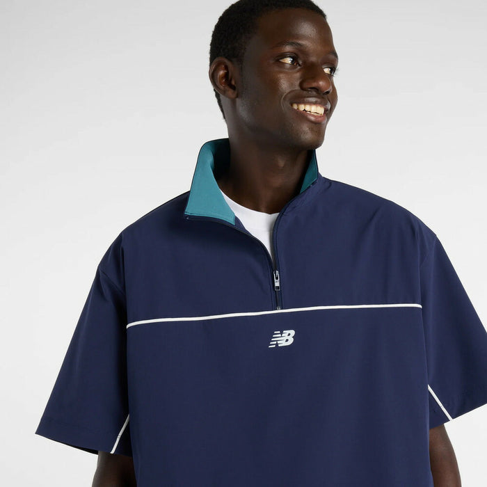 【ネコポス対応可】ニューバランスNEWBALANCEトレーニングシャツトレーニングジャケットメンズウーブンショートスリーブハーフジップMT61713I-TNV