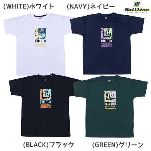 【ネコポス送料無料】BALLLINEボールラインバスケットボールメンズTシャツスリム半袖NBT-1701