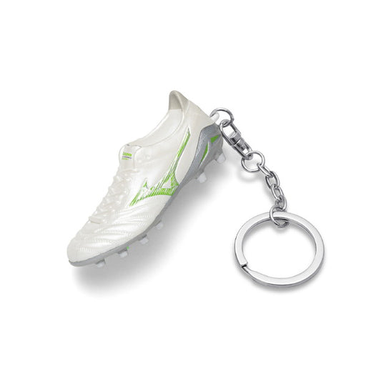 ミズノmizunoモレリアネオ4キーチェーンP1GZ258037サッカースパイク型キーホルダーホワイトグリーン