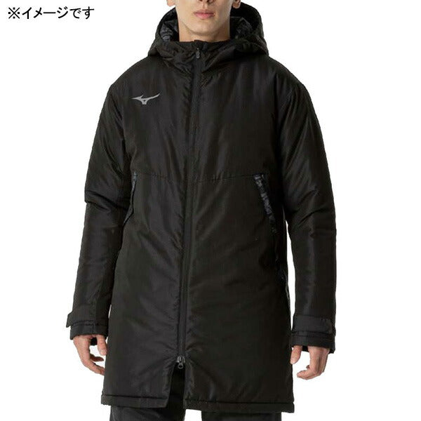 ミズノmizuno中綿ハーフコートP2MEB570サッカーフットサル防寒観戦移動メンズ