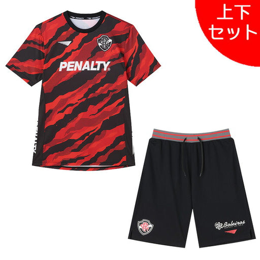 【上下セット】ペナルティPENALTYPNFCプレマッチシャツショーツ上下PUS6032-PPS6033サッカーフットサルプラシャツプラパン練習着メンズ