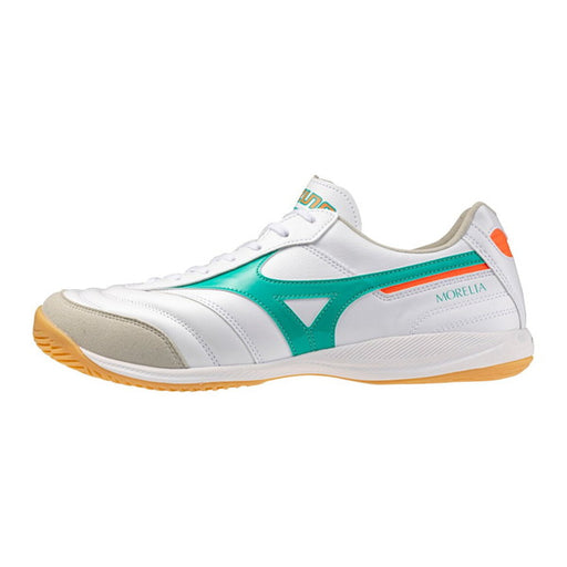 モレリアSALAELITEINミズノmizunoQ1GA261235ホワイトグリーンフットサルシューズインドア室内用
