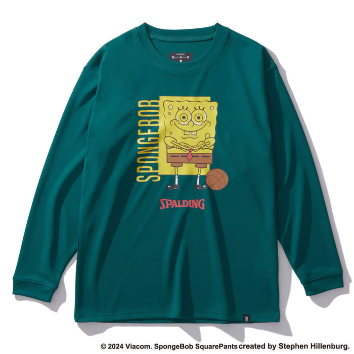 【ショップ限定エントリーでさらに+9倍】SPALDINGスポルディングジュニアロングTシャツ長袖ロングスリーブTシャツスポンジボブバスケットボールフリークSJT24167S