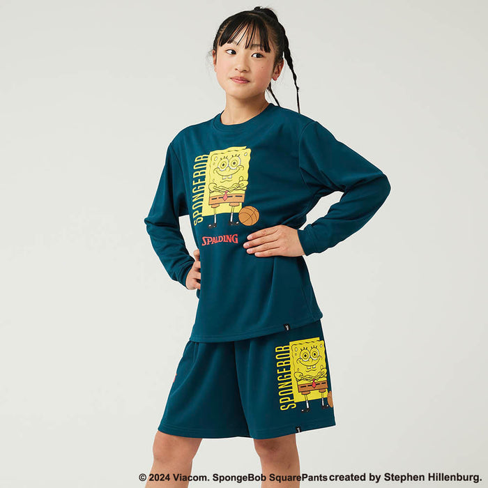 【ショップ限定エントリーでさらに+9倍】SPALDINGスポルディングジュニアロングTシャツ長袖ロングスリーブTシャツスポンジボブバスケットボールフリークSJT24167S