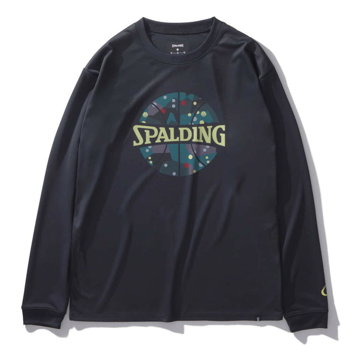 【ショップ限定エントリーでさらに+9倍】スポルディングSPALDINGバスケットボールメンズ長袖シャツロングTシャツロングスリーブポルカドットカモボールプリントSMT24110