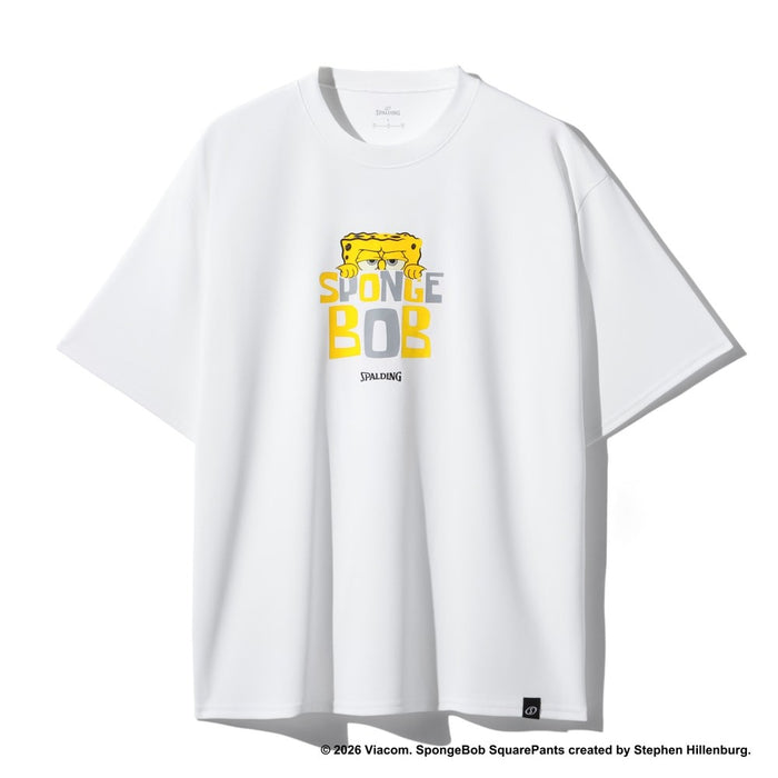 【ネコポス送料無料】スポルティングSPALDINGバスケットボールゲームシャツメンズレディースTシャツ半袖スポンジ･ボブモノクロームSMT26032S
