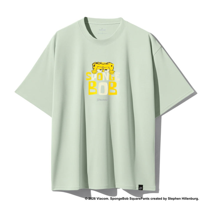 【ネコポス送料無料】スポルティングSPALDINGバスケットボールゲームシャツメンズレディースTシャツ半袖スポンジ･ボブモノクロームSMT26032S