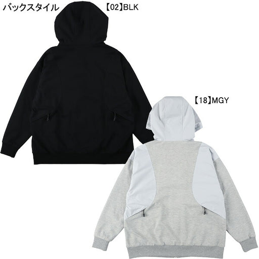 スパッツィオspazio裏メッシュオーバーサイズF/ZベンチレーションフーディTP-0632サッカーフットサルトレウェアメンズ