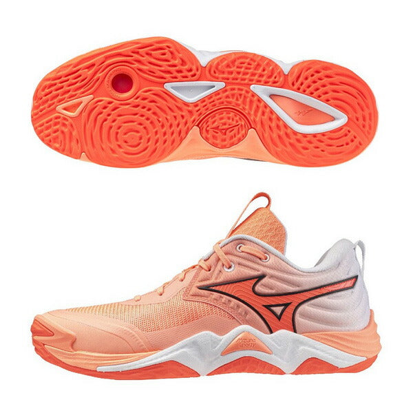 ミズノMIZUNOメンズレディースバレーボールシューズウエーブモーメンタムエリートWAVEMOMENTUMELITEコーラルV1GA2512-80