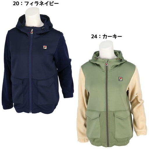 フィラFILAレディーステニスウェアウォームアップシャツVL2959フルジップパーカーアウター長袖