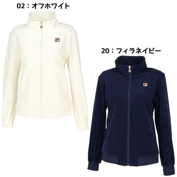 【ショップ限定エントリーでさらに+9倍】フィラFILAレディーステニスウェアシャツVL2972コーデュロイジャケットアウタージャケットフルジップ防寒