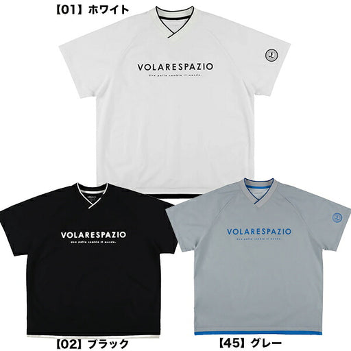 スパッツィオspazioエッジV半袖ピステメンズレディースバレーボールシャツVS-0048
